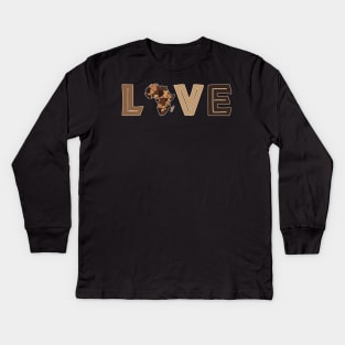 I love Africa I love with heart Kids Long Sleeve T-Shirt